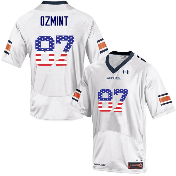 Men #87 Pace Ozmint Auburn Tigers USA Flag Fashion College Football Jerseys-White